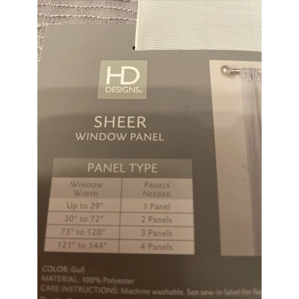 Hd Designs Sheer Window Panel Light Gray Raised Textured 63”